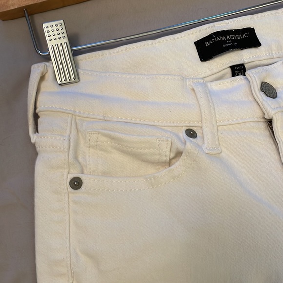 Banana Republic Skinny Fit White Denim White 25/0P - Picture 4 of 6